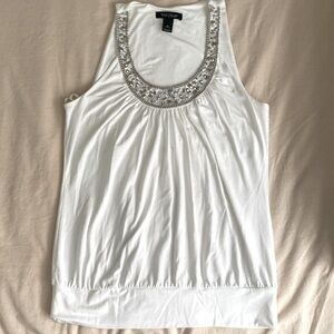 White House Black Market White Tank Top Size M